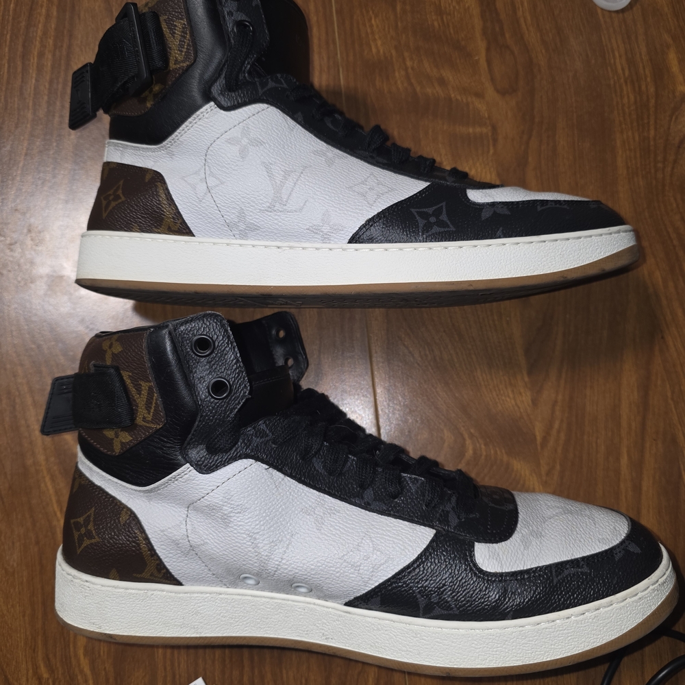 Louis Vuitton Men’s High-Top Sneakers in White, Black & Brown